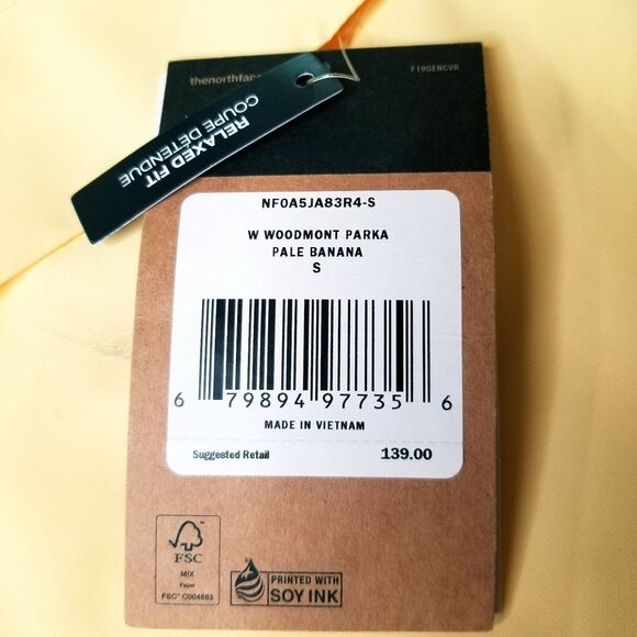 North Face Womens' Woodmont Parka Light Utility Jacket Pale Banana Yellow Small - Picture 8 of 13